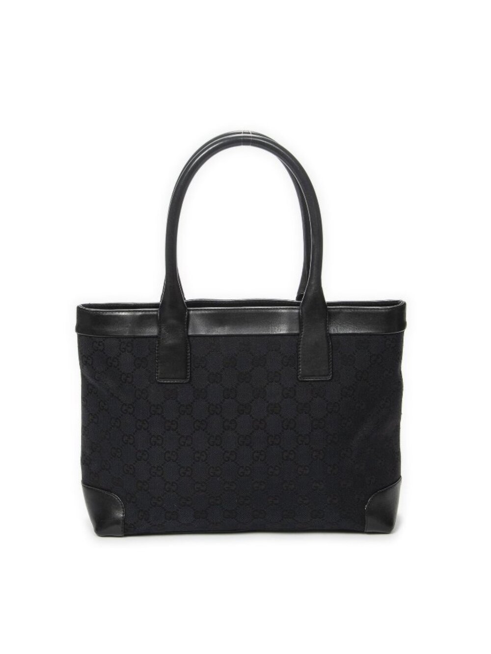 Gucci Zip Tote Bag Black GG Canvas